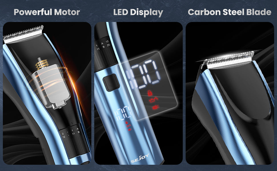 SEJOY Cordless Professional Hair Clippers Shaving Machine Men Trimmer Kit Men Cutting Machine Barber Electric shaver