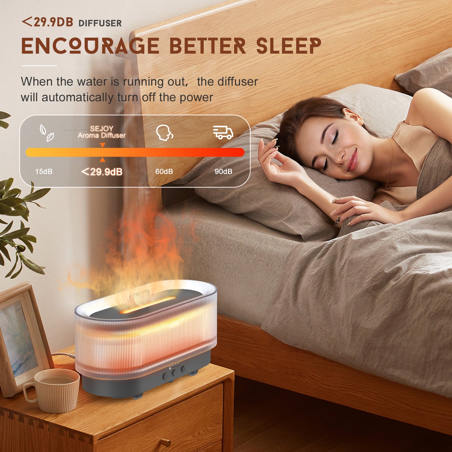 SEJOY Humidifier Aroma Diffuser Humidifier Ultrasonic Essential Oil Aromatherapy
