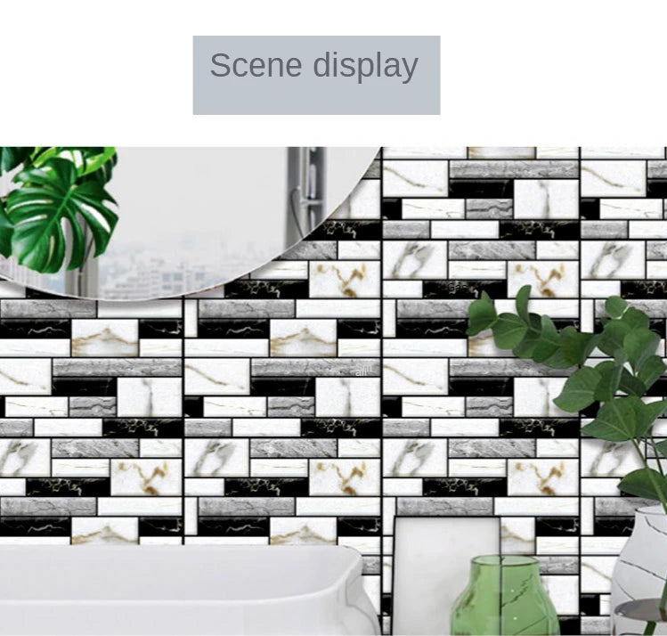 20PCS Self Adhesive Tile Wall Sticker Home Decor 3d pvc sticker Covers For Kitchen Cupboard Bathroom Waterproof Wallpaper