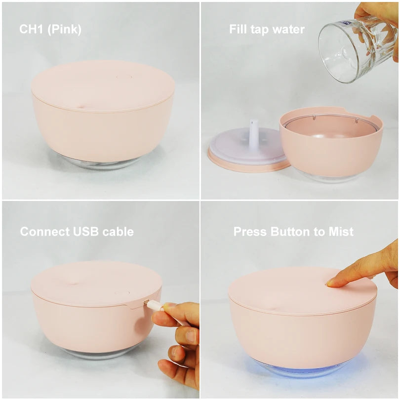 500ml USB Mini Air Humidifier with Aroma Diffuser