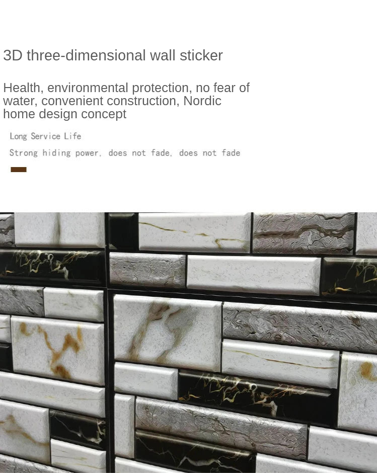 20PCS Self Adhesive Tile Wall Sticker Home Decor 3d pvc sticker Covers For Kitchen Cupboard Bathroom Waterproof Wallpaper