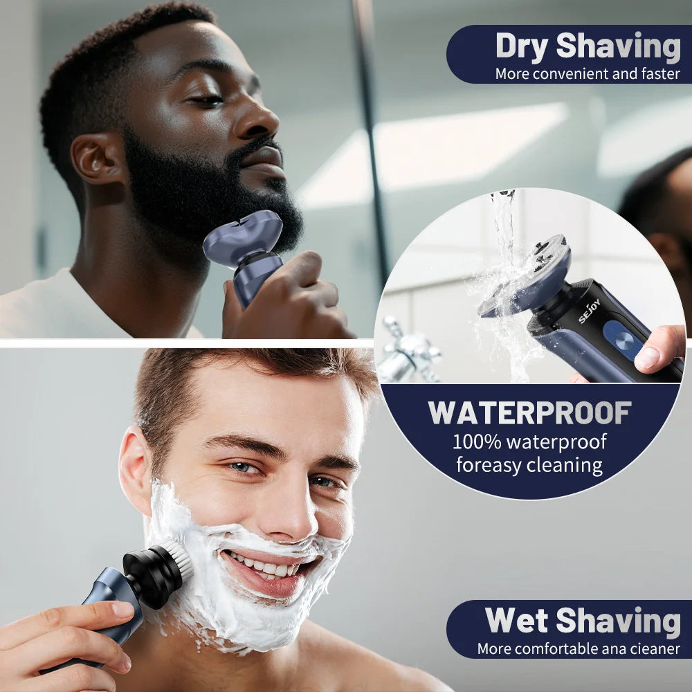 Sejoy 5 in 1 Men's Electric Razor for Men Nose Hair Trimmer Electric Hair Clipper Rechargeable with Beard Trimmer