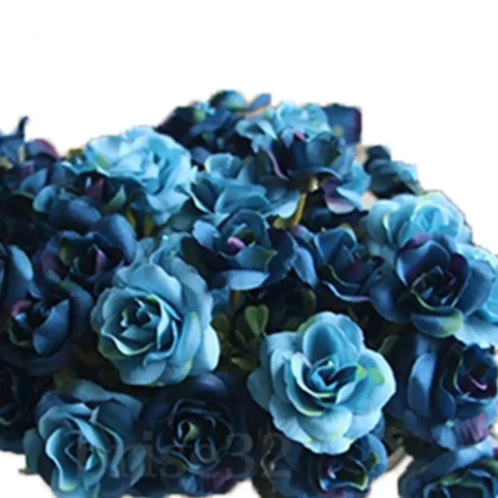 Blue Roses Peony Artificial Flowers Silk Bouquet for Table Vase Arrange Home Wedding Decoration Roses Fake Flowers