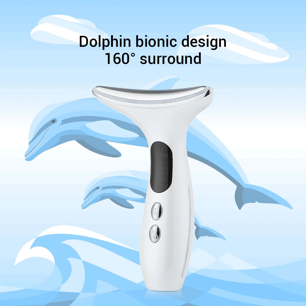 Neck Beauty Device EMS Microcurrent Chin Facial Lifting LED Firming Rejuvenation Anti Wrinkle Skin Care Face Massager