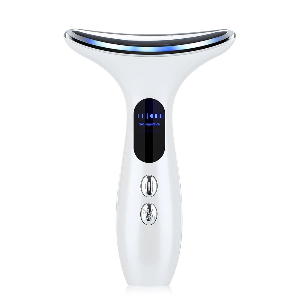 Neck Beauty Device EMS Microcurrent Chin Facial Lifting LED Firming Rejuvenation Anti Wrinkle Skin Care Face Massager