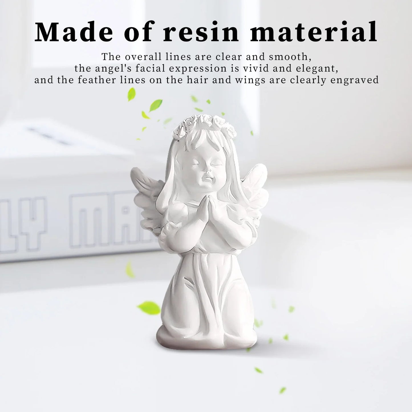 Cute Resin Fairy Girl Angel Figurine Peaceful Prayer Sculpture Desktop Ornaments Flower Fairy Angel Model Home Decoration Craft