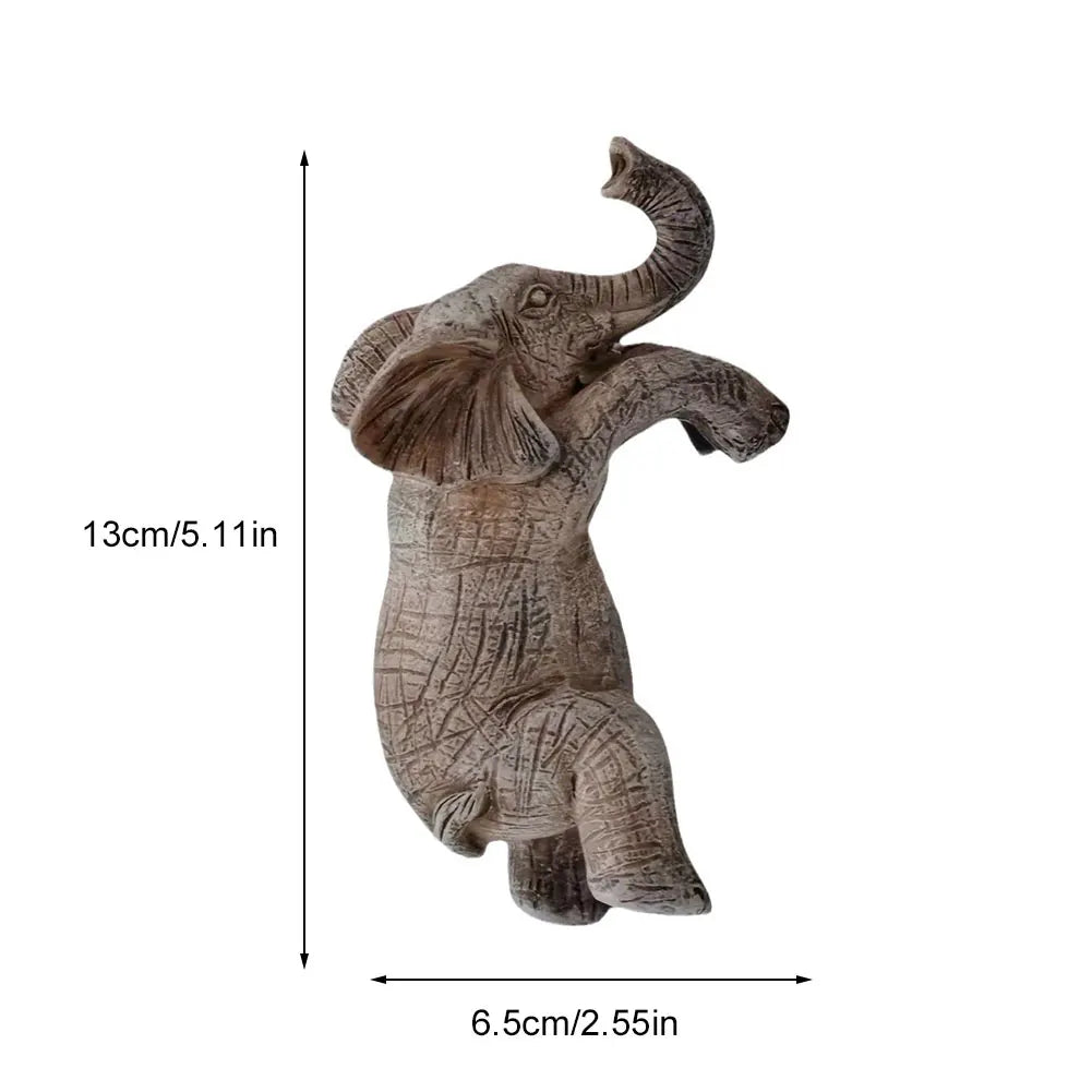 Cute Climbing Elephant Figurines Resin Cute Elephant Ornaments Creative Elephant Planter Pot Decor for Balcony Patio Lawn Yard