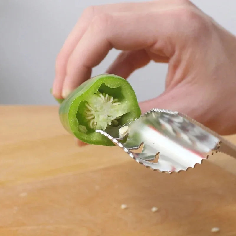 304 Stainless Steel Cored and Seeded Knife Is Suitable for Cutting Peppers Tomatoes Bitter Gourd and Melon Cores Kitchen Gadgets