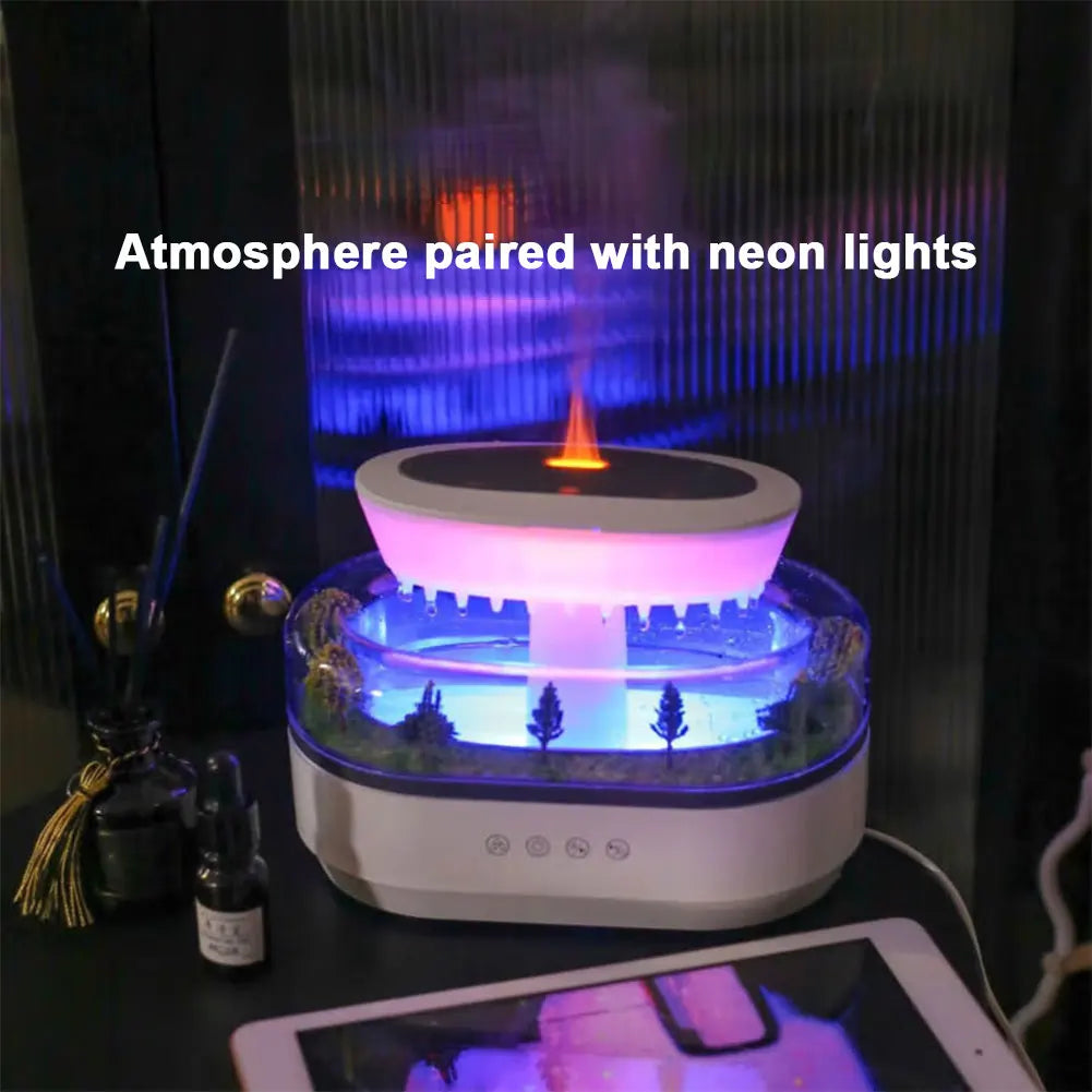 Rain Clouds Aroma Diffuser Zen Raindrops Air Humidifier Essential Oil Diffuser USB Desktop Ultrasonic Sprayer With 7 Night Light