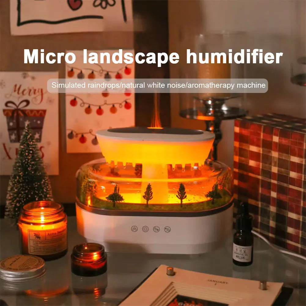 Rain Clouds Aroma Diffuser Zen Raindrops Air Humidifier Essential Oil Diffuser USB Desktop Ultrasonic Sprayer With 7 Night Light