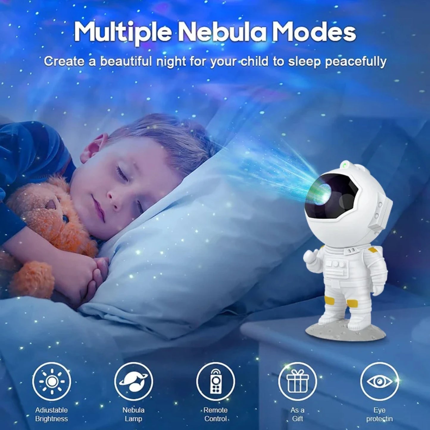 Astronaut Projector Starry Nebula LED Night Lamp with Remote Control for Birthday Decoration