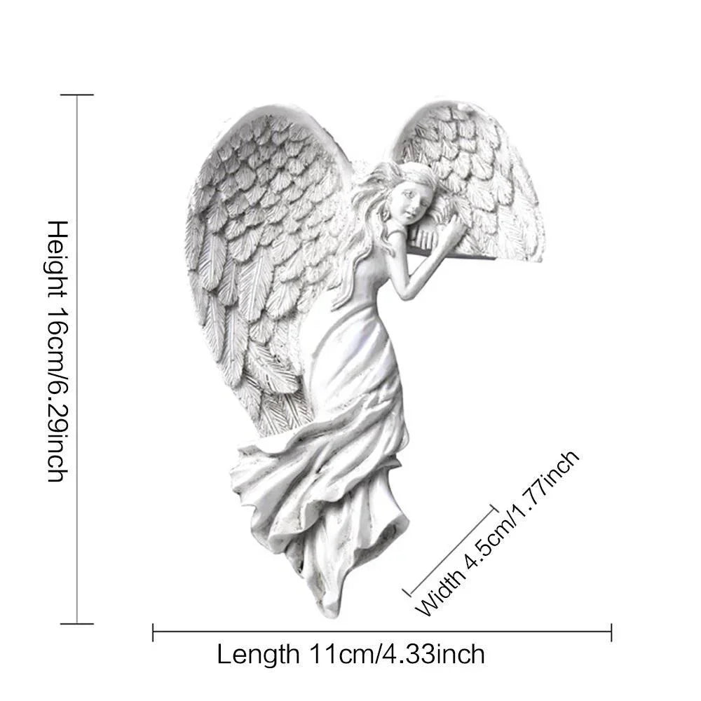 Door Frame Angel Wings Sculpture Resin Wall Sculpture Crafts Home Decoration Party Memorial Memorial Decoration Must Have