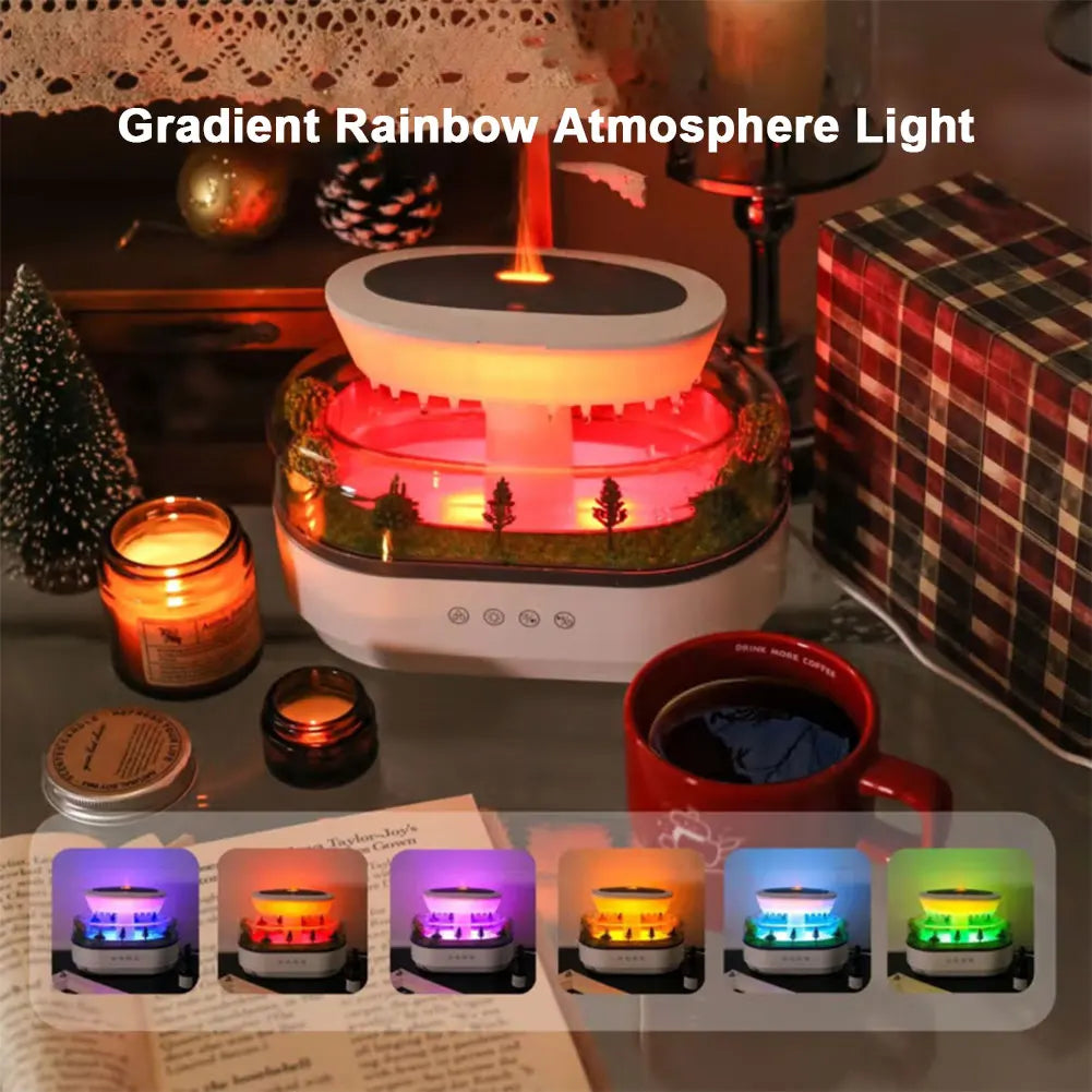 Rain Clouds Aroma Diffuser Zen Raindrops Air Humidifier Essential Oil Diffuser USB Desktop Ultrasonic Sprayer With 7 Night Light
