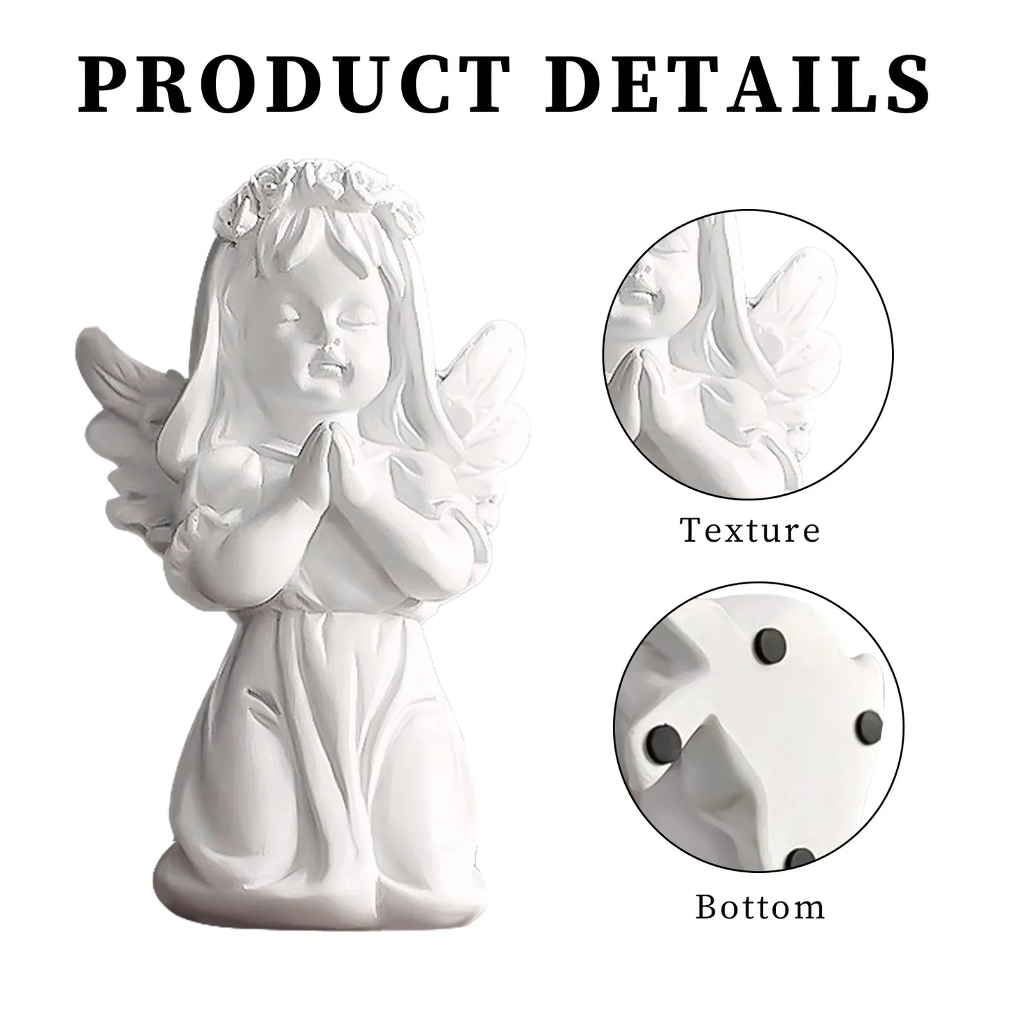 Cute Resin Fairy Girl Angel Figurine Peaceful Prayer Sculpture Desktop Ornaments Flower Fairy Angel Model Home Decoration Craft