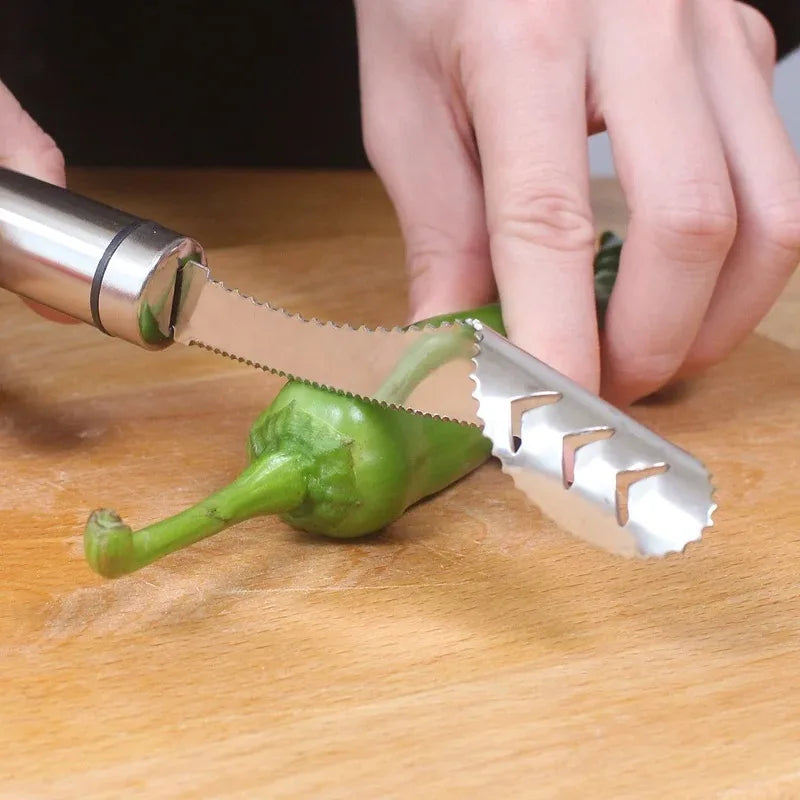 304 Stainless Steel Cored and Seeded Knife Is Suitable for Cutting Peppers Tomatoes Bitter Gourd and Melon Cores Kitchen Gadgets