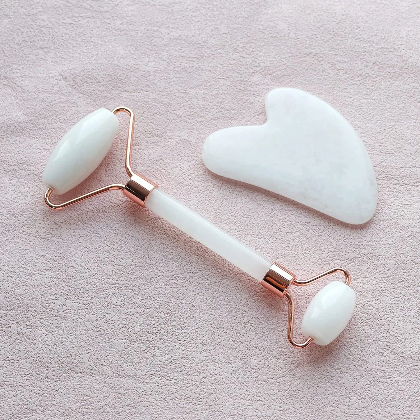 Facial Beauty Jade Roller & Gua Sha Sets for Face, Eyes, and Neck - Resin Massager to Relieve Fine Lines and Wrinkles - Natural