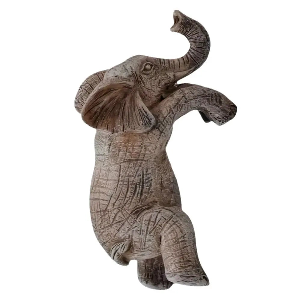Cute Climbing Elephant Figurines Resin Cute Elephant Ornaments Creative Elephant Planter Pot Decor for Balcony Patio Lawn Yard
