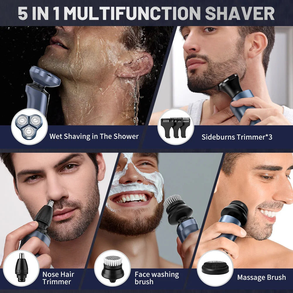 Sejoy Electric Razor for Men Foil Shaver with 3-Blade Edge Shaving Area, 7500 RPM High Speed Motor Digital Power Display Mens El