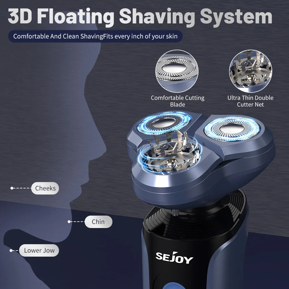 Sejoy 5 in 1 Men's Electric Razor for Men Nose Hair Trimmer Electric Hair Clipper Rechargeable with Beard Trimmer