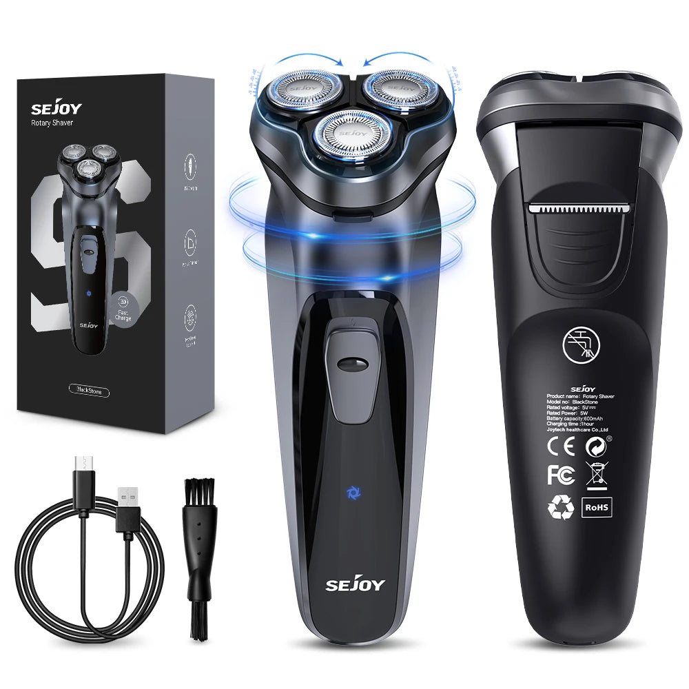 Sejoy 5 in 1 Men's Electric Razor for Men Nose Hair Trimmer Electric Hair Clipper Rechargeable with Beard Trimmer