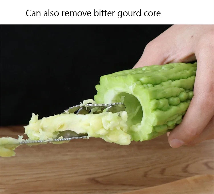 304 Stainless Steel Cored and Seeded Knife Is Suitable for Cutting Peppers Tomatoes Bitter Gourd and Melon Cores Kitchen Gadgets