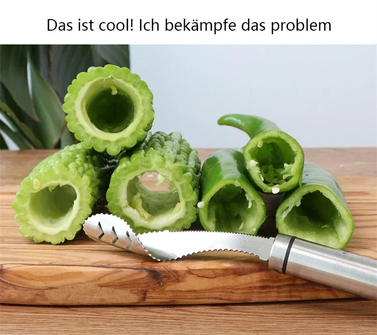 304 Stainless Steel Cored and Seeded Knife Is Suitable for Cutting Peppers Tomatoes Bitter Gourd and Melon Cores Kitchen Gadgets