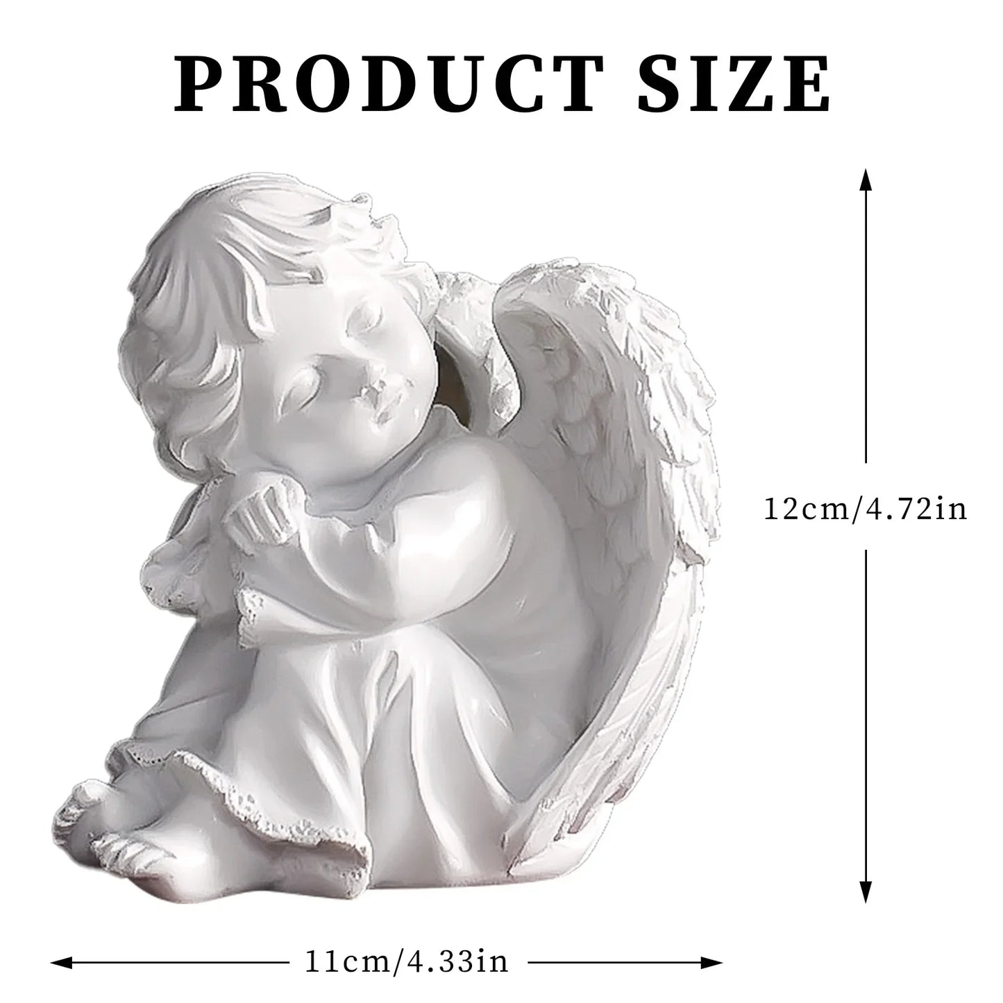 Cute Resin Fairy Girl Angel Figurine Peaceful Prayer Sculpture Desktop Ornaments Flower Fairy Angel Model Home Decoration Craft