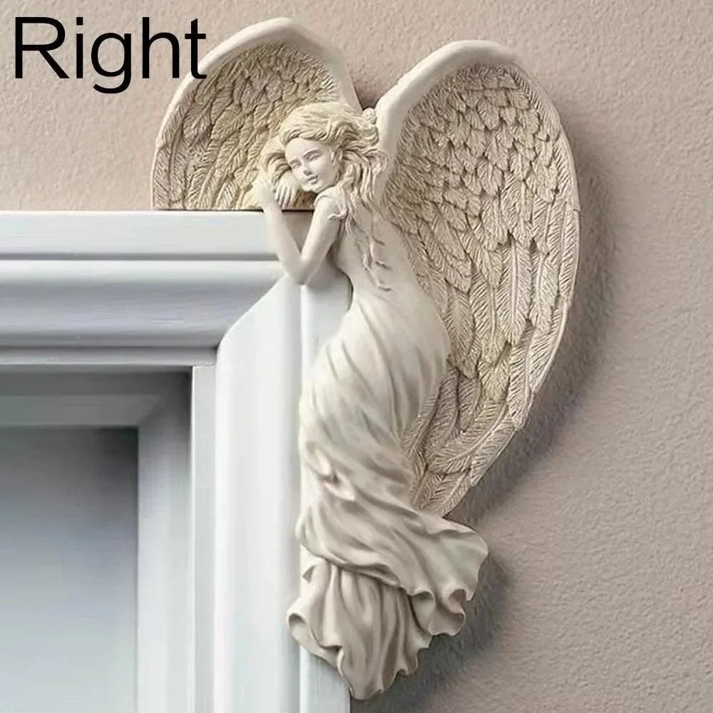 Door Frame Angel Wings Sculpture Resin Wall Sculpture Crafts Home Decoration Party Memorial Memorial Decoration Must Have