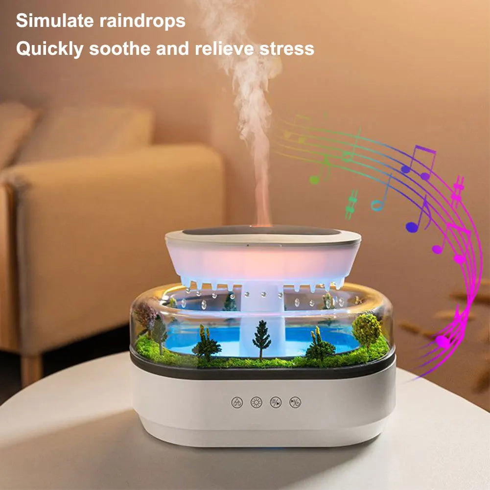 Rain Clouds Aroma Diffuser Zen Raindrops Air Humidifier Essential Oil Diffuser USB Desktop Ultrasonic Sprayer With 7 Night Light