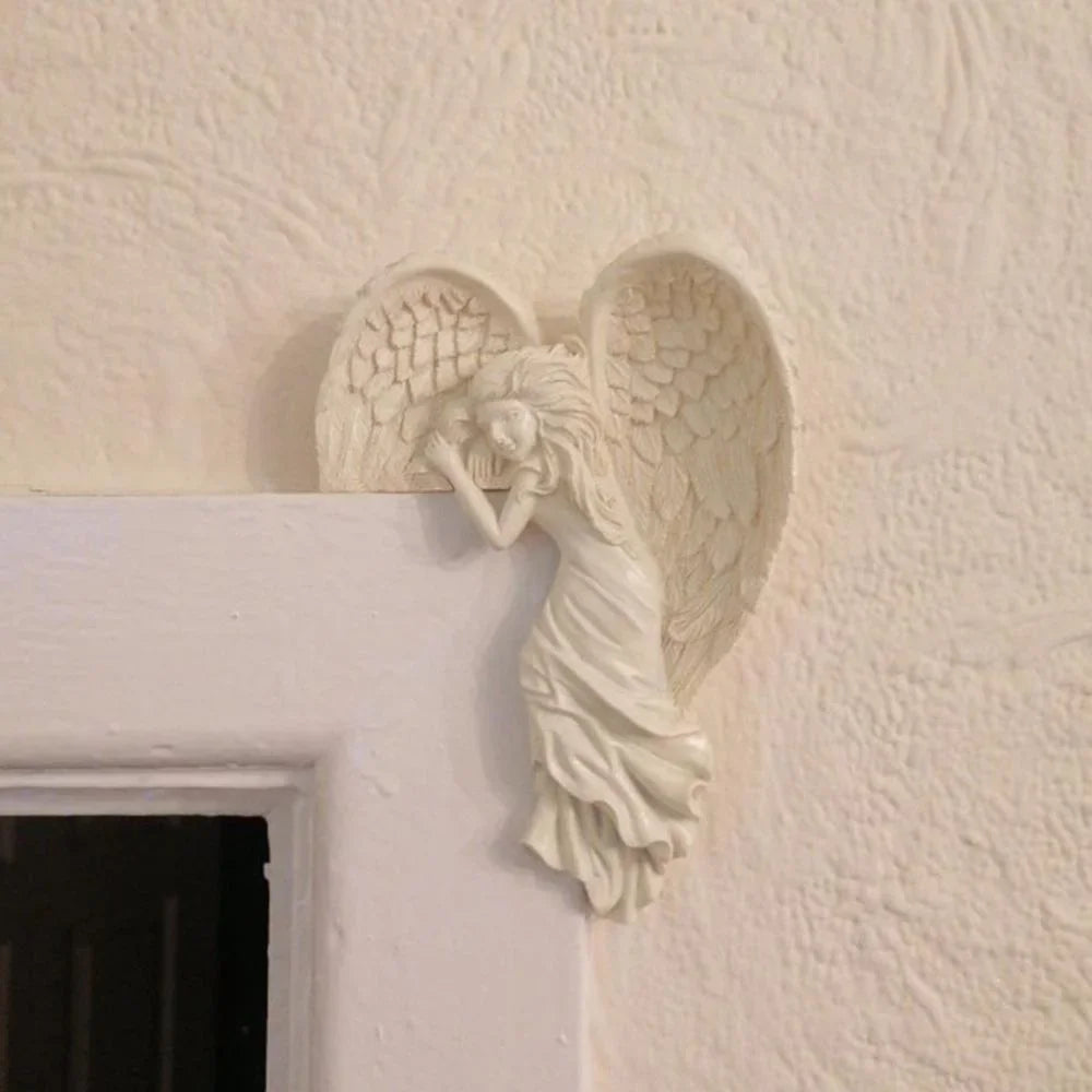 Door Frame Angel Wings Sculpture Resin Wall Sculpture Crafts Home Decoration Party Memorial Memorial Decoration Must Have