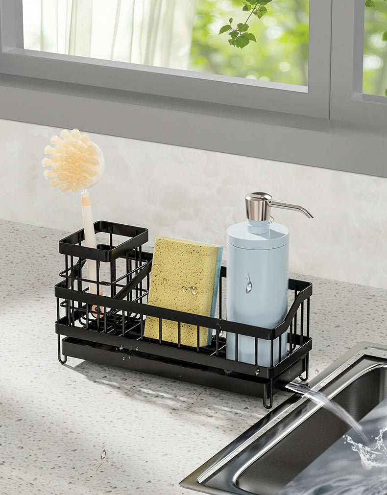 1PC,Kitchen Sink Organizer, Rustproof Non-Slip Soap Dish Dispenser Brush, Sponge Holder For Kitchen Sink, Kitchen Organization