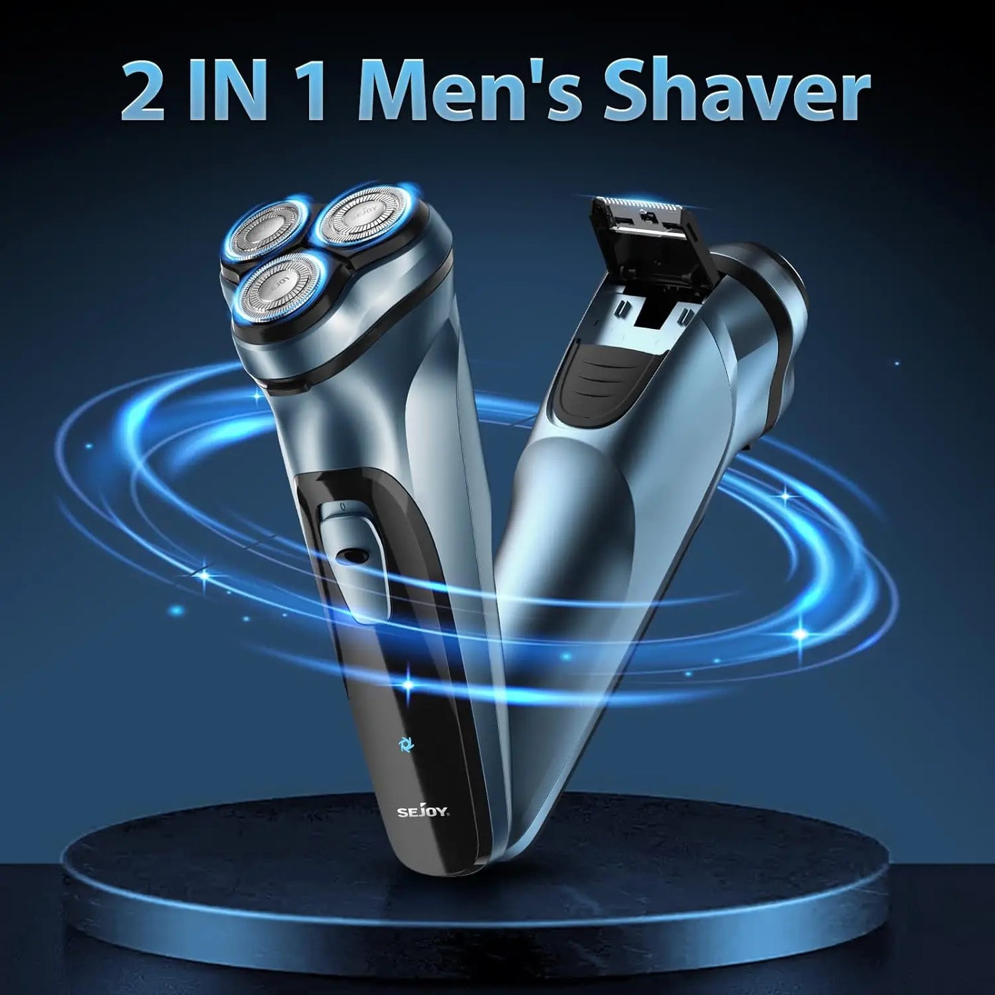 SEJOY Men's Electric Razor USB Rechargeable Shaver Triple Blade Trimmer Beard Floating Head Waterproof Hair Shaving Machine