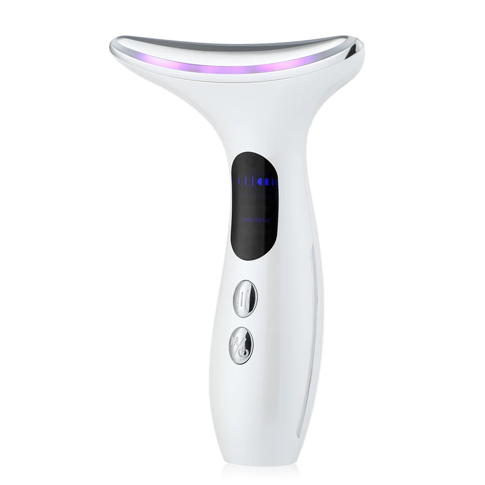 Neck Beauty Device EMS Microcurrent Chin Facial Lifting LED Firming Rejuvenation Anti Wrinkle Skin Care Face Massager