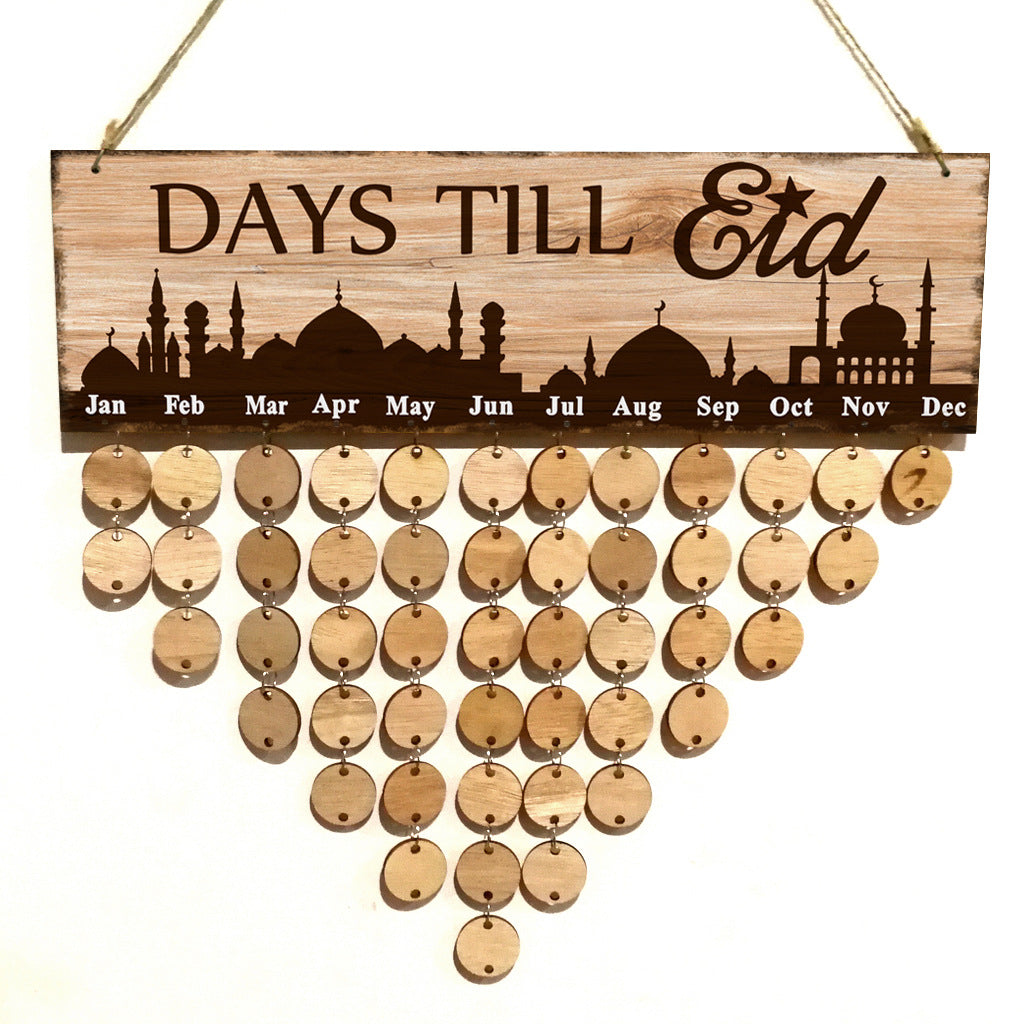 Eid Mubarak Home Decoration Wooden Calendar Listing