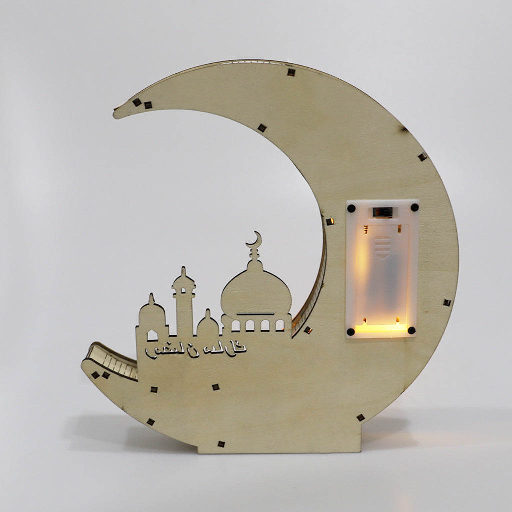 Wooden Eid Mubarak with LED Lights Crafts