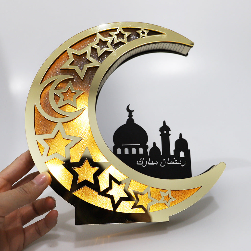 Wooden Eid Mubarak with LED Lights Crafts