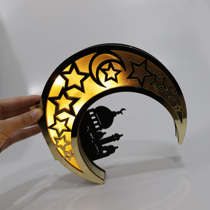 Wooden Eid Mubarak with LED Lights Crafts