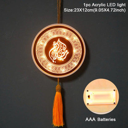 EID Mubarak Moon Star Christmas Garland LED String Lights