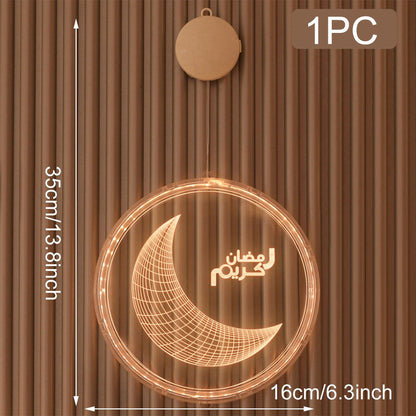 EID Mubarak Moon Star Christmas Garland LED String Lights