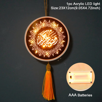 EID Mubarak Moon Star Christmas Garland LED String Lights