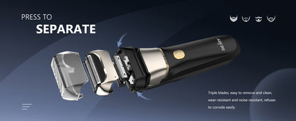 Sejoy Electric Razor for Men Foil Shaver with 3-Blade Edge Shaving Area, 7500 RPM High Speed Motor Digital Power Display Mens El
