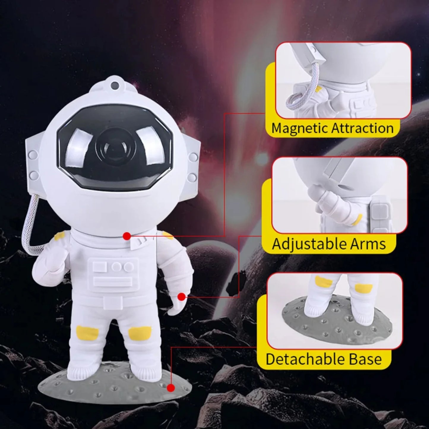 Astronaut Projector Starry Nebula LED Night Lamp with Remote Control for Birthday Decoration