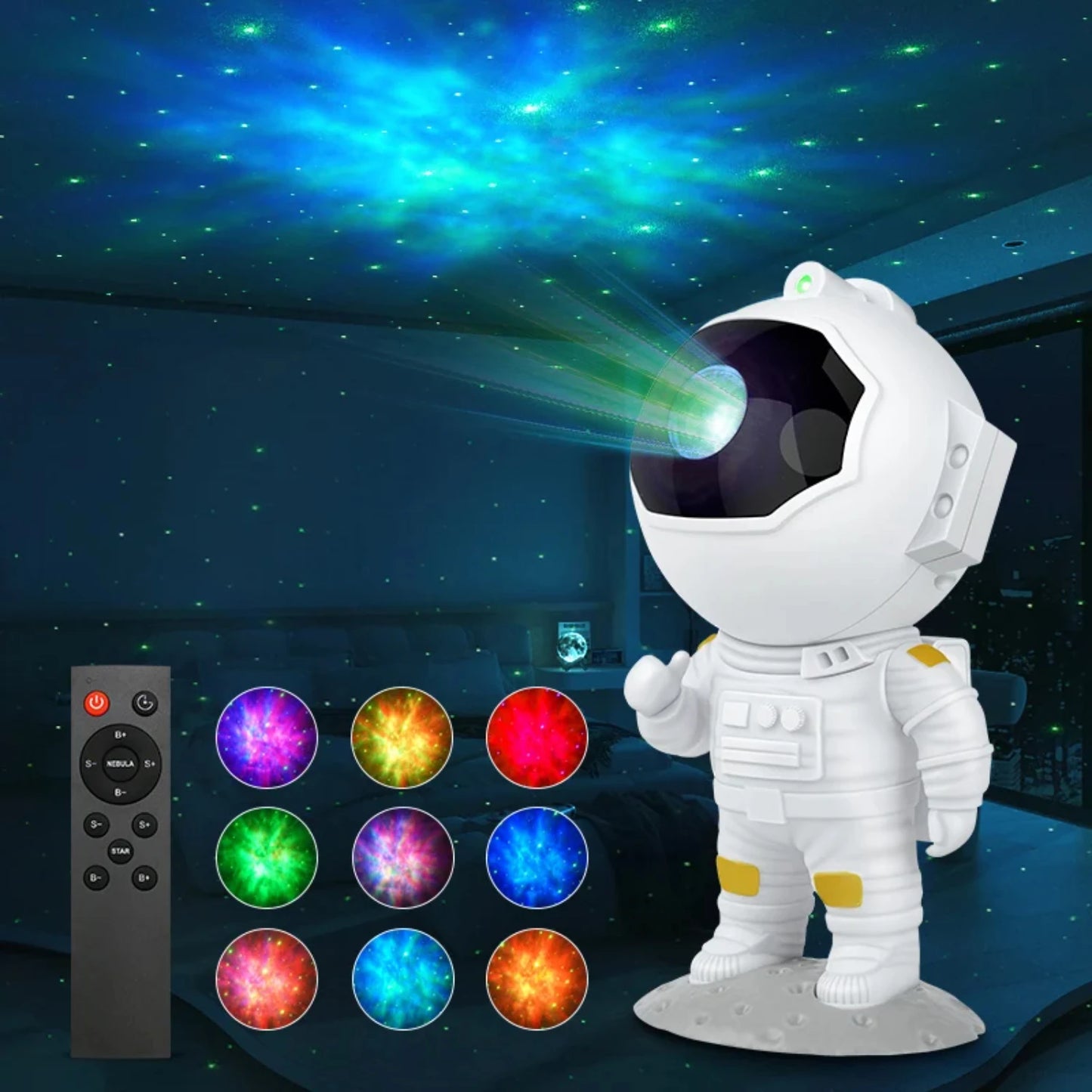 Astronaut Projector Starry Nebula LED Night Lamp with Remote Control for Birthday Decoration
